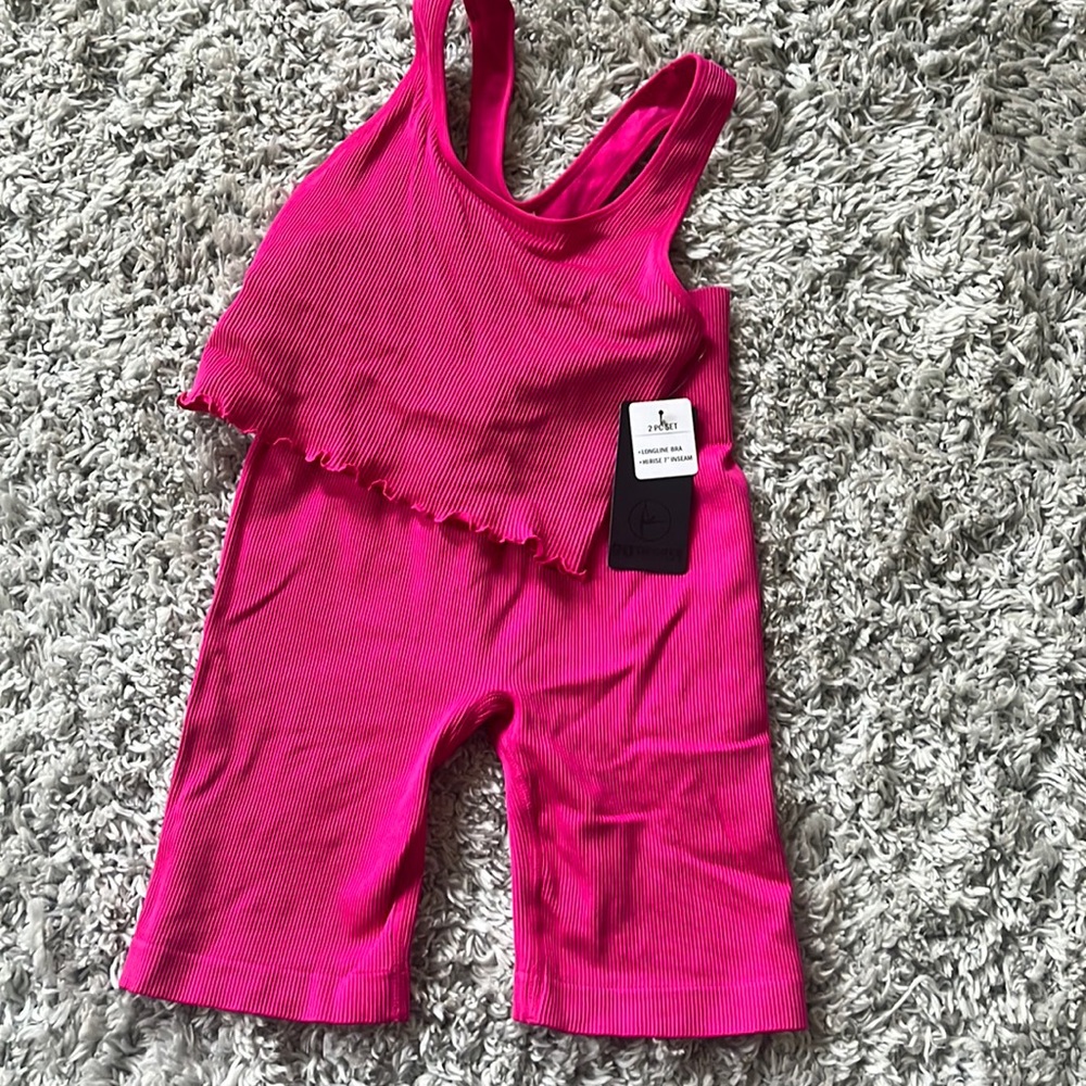 90 degree by reflex fuchsia purple biker short set